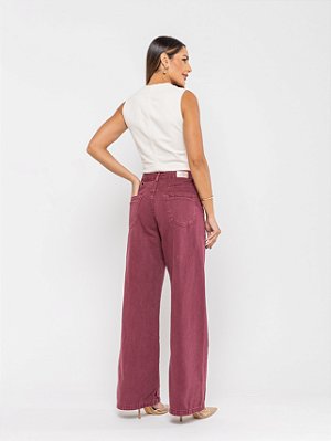 Calça Wideleg Bordô 24838