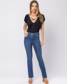 Calça Reta Puídos Jeans com Elastano - UNIONBAY - U24346117