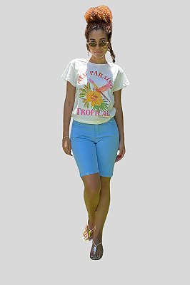 Bermuda Azul Céu Algodão com Elastano - 22052