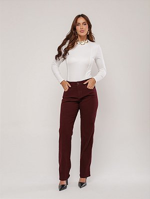 Calça Cotelê Reta/Tradicional Vinho Loopper - K32917202