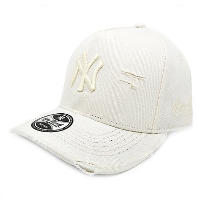 Boné NY Yankees Aba Curva Destroyed - Off White