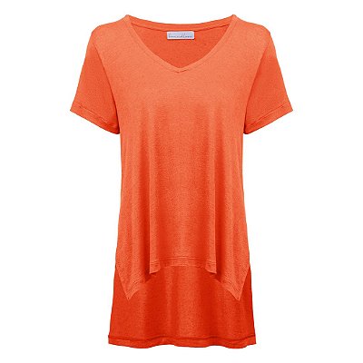 TShirt Linho Ampla Laranja Spritz