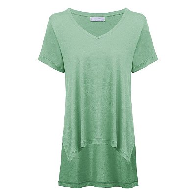 TShirt Linho Ampla Verde Jade