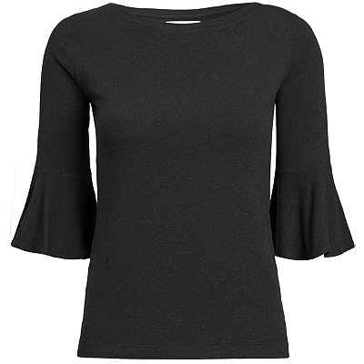 Blusa Babados Linho Preto