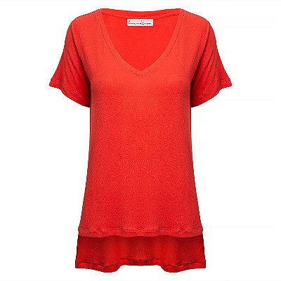 TShirt Linho Ampla Coral