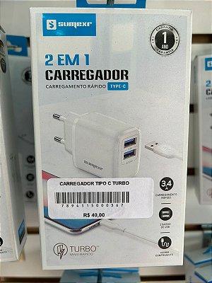 CARREGADOR USB 3.4A  TURBO - MICRO