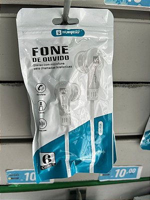 FONE DE OUVIDO P2 SIMPLES COM BORRACHINHA SUMEXR
