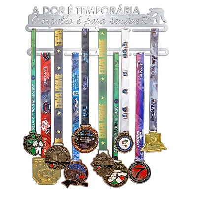 Porta Medalhas Jiu Jitsu - A dor é temporária, O orgulho é para sempre