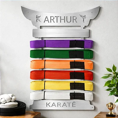 Porta Faixas em Inox Escovado Personalizado Com o Nome