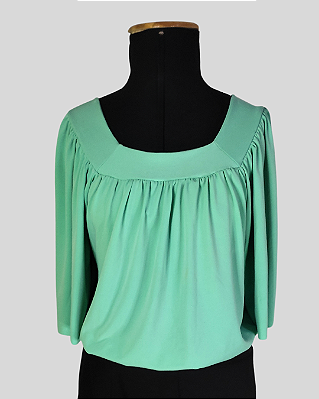 Blusa mangas verde água (Veste M/G/GG)
