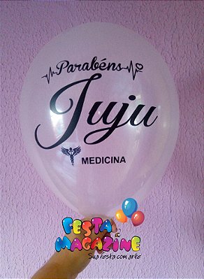 20 Balões Cristal Personalizados Medicina