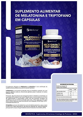 Suplementação  Bioceutica -Melatonina com Triptofano  caixa com 12 frascos