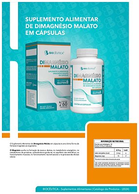 Suplemento alimentar Dimagnesio Malato Bioceutica  Caixa com 12 frascos