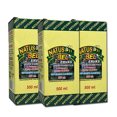Natus Bel Ervas para diabéticos- kit com 3 frascos de 500ml cada