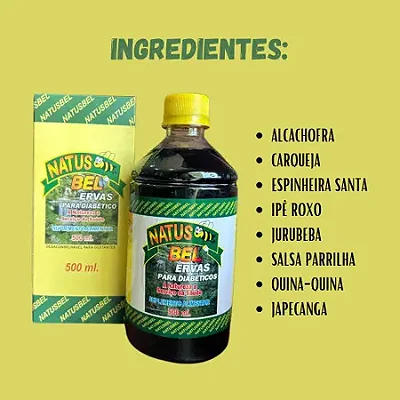 Natus Bel Ervas para diabéticos- kit  com  3  frascos  de 500ml  cada