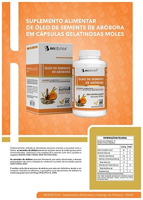 Suplemento Alimentar Óleo de Semente de Abóbora Bioceutica caixa  c/ 12 frascos