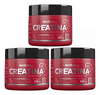 Creatina Monohidratada Em Pó 150g - Combo  com  3  potes