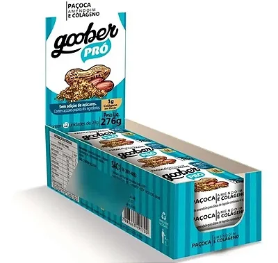 Paçoca Goober Pro, Com Colágeno 1g, Zero Açúcar 12