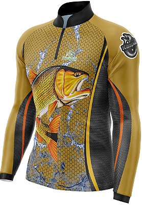 Camisa De Pesca Dourado  Proteção Uv 50+ Kaa48 Kaapuã