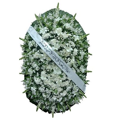 R - Coroa de Flores para Velório - Celestial Branca