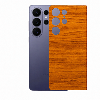 Película para Galaxy S26 Ultra – Traseira Efeito Madeira Clara: proteção invisível com estilo