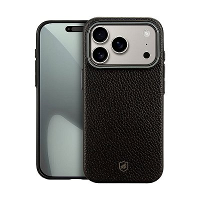 Capa para iPhone 18 Pro Magsafe TechCouro Preta: proteção premium com design sofisticado