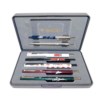 Conjunto Parker (05 Rollerballs Vector + 02 Esf. Jotter) Corporate - New Old Stock