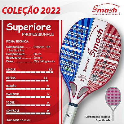 Raquete de Beach Tennis  - Smash BT – Mod. Superiore Professionale 2022
