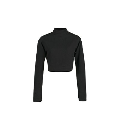 Cropped Gola Alta Manga Longa