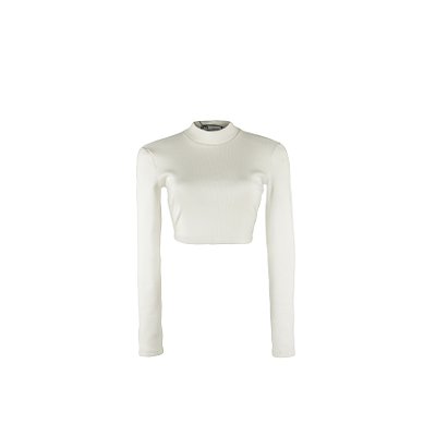 Blusa Cropped Decote Rib