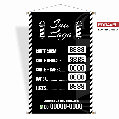 Banner com arte pronta para Barbearia - Editável