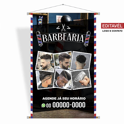 Banner portifólio vintage para Barbearia - Editável