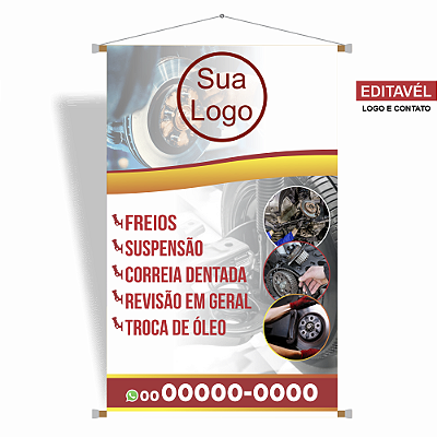DUPLICADO - Banner Centro Automotivo (MECÂNICA SERVIÇOS) - Editável