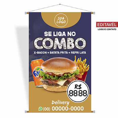 Banner para Lanchonete (Combo) - Editável