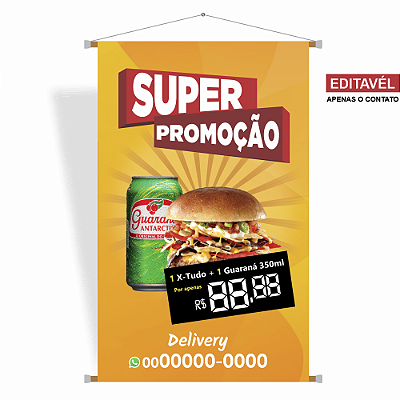 Banner para Lanchonete (Super Promo) - Editável