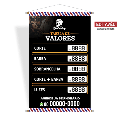 Banner para Barbearia - Editável