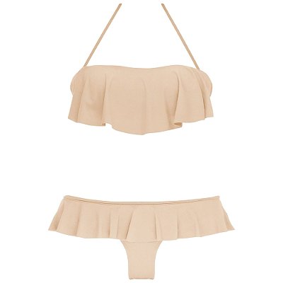 FLAN DE GOIABA - TOP BANDEAU BABADO BOJO FIXO | BOTTOM BABADO NOVO CORTE