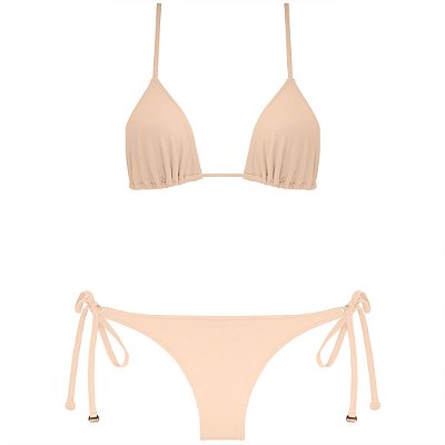 FLAN DE GOIABA - TOP CORTININHA ELÁSTICO | BOTTOM LACINHO AMPLO ARGOLINHA