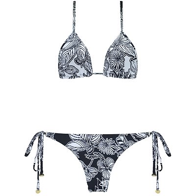 EQUILÍBRIO PRETO - TOP CORTININHA AMARRAÇÕES | BOTTOM LACINHO AMPLO CALIFORNIANO