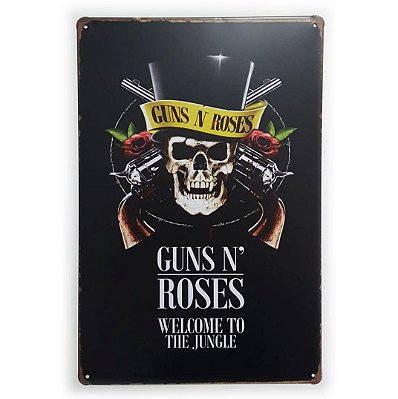 Placa de Metal Guns N' Roses - Welcome to the Jungle