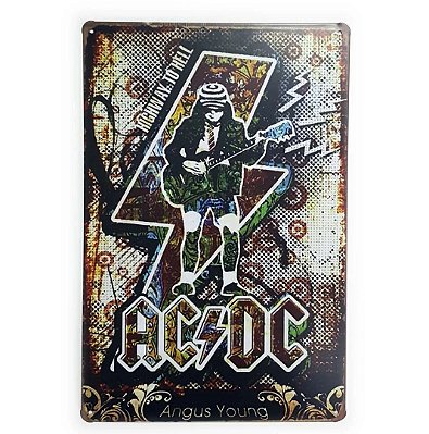Placa de Metal Angus Young - AC/DC Highway to Hell