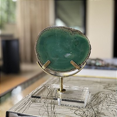 Lâmina de Ágata Green | Latão e Acrílico