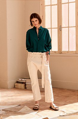 Calça Fivela em sarja