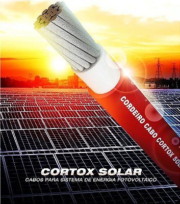 Cabo solar Cortox 6 mm² Preto  1,8 kv - 1 Metro