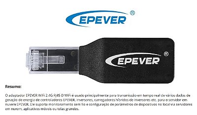 Adaptador EPEVER-Wi-Fi 2.4G RJ45 D para controlador de carga solar MPPT