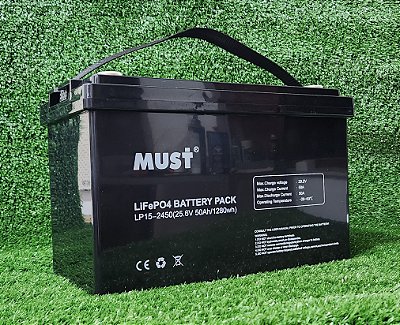 Bateria de Lítio LiFePO4 24V 50A 1280Wh MUST LP15-2450