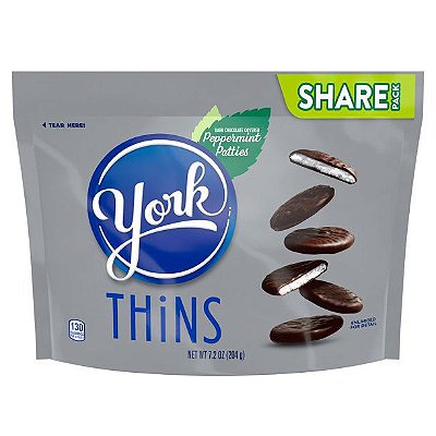 York THiNS Dark Chocolate Peppermint Pattie Candy Gluten Free