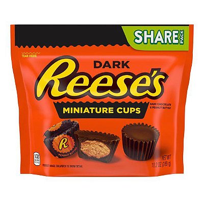 Reese's Miniatures Dark Chocolate Peanut Butter Cups Candy Individually Wrapped