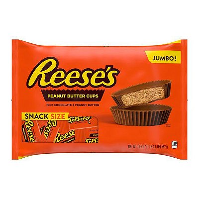 Reese's Milk Chocolate Peanut Butter Snack Size Cups Candy, Individually Wrapped
