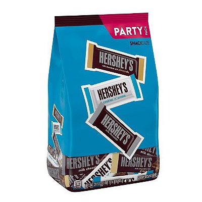 Hershey's Chocolate and White Creme Assortment Snack Size Candy Bars, Bulk,